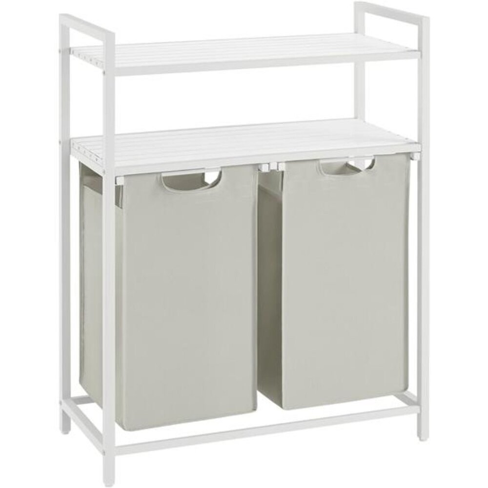 Laundry Hamper, Laundry Basket, Laundry Sorter with 2 Pull-Out and Removable Bag
